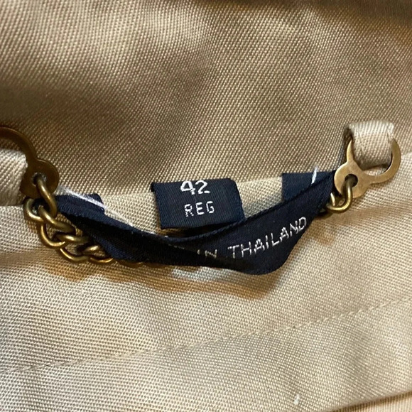 Jos A. Banks Executive Collection Beige Trench Coat with Winter Lining - Picture 7 of 11